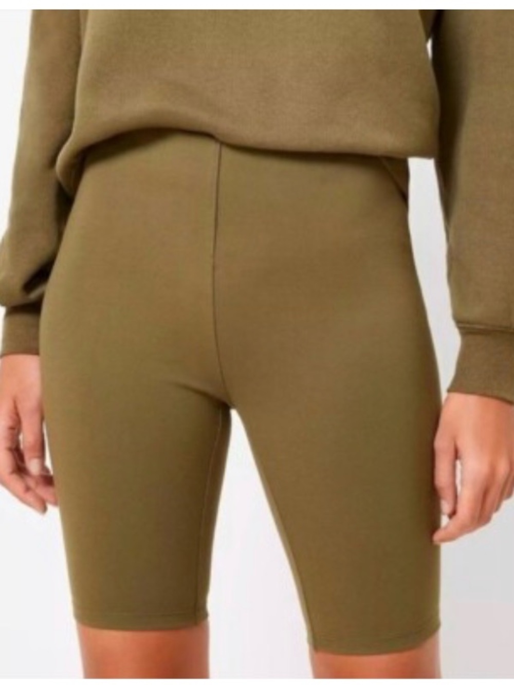 NWT Ann Taylor LOFT Sculpt High Rise Bike Shorts Olive Green Medium